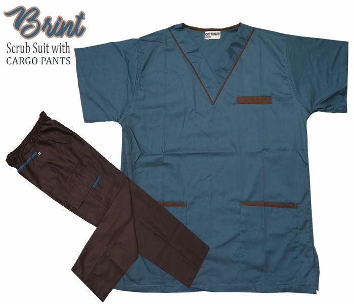 Scrub Suit Top & Pants Set with Piping (Brint)