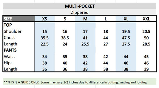 Multi-Pocket Scrub Suit Top & Cargo Pants Set with Zippers (Aqua Navy)