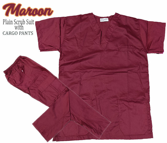 Set of plain scrub suit top and pants&nbsp; Available in cargo or regular pants