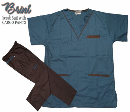 Scrub Suit Top & Pants Set with Piping (Brint)
