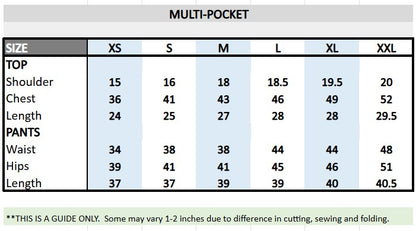 Multi-Pocket Scrub Suit Top & Cargo Pants Set (Citrine)