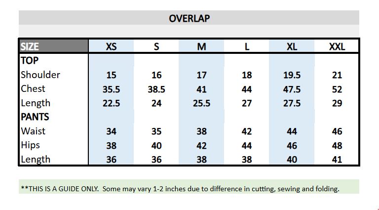 Tri-Color Overlap Scrub Suit Top & Pants Set (Coral)