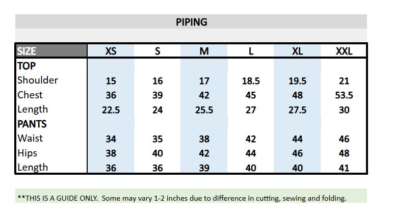 Scrub Suit Top & Pants Set with Piping (Red)